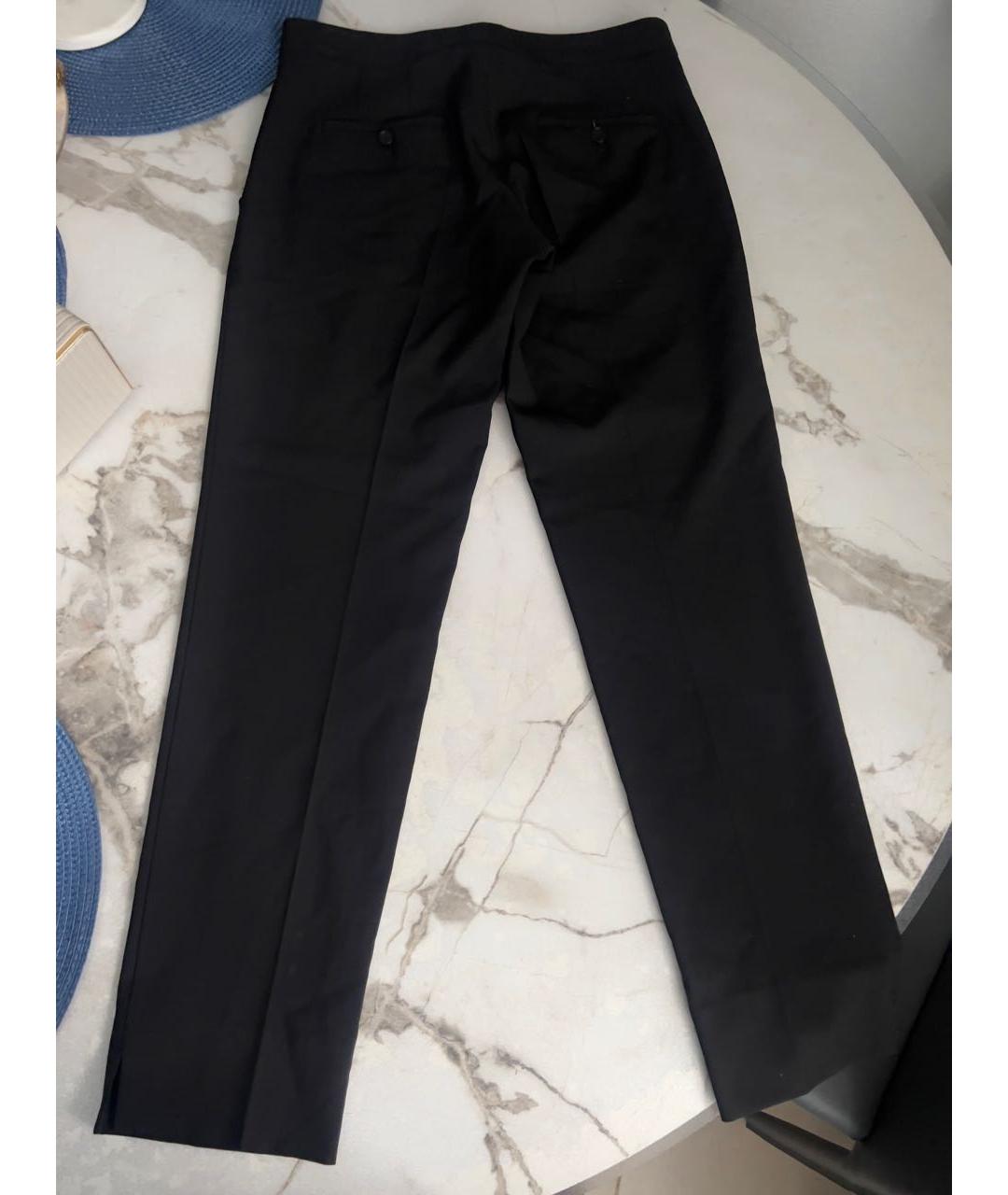 THEORY Черные полиэстеровые прямые брюки, фото 3