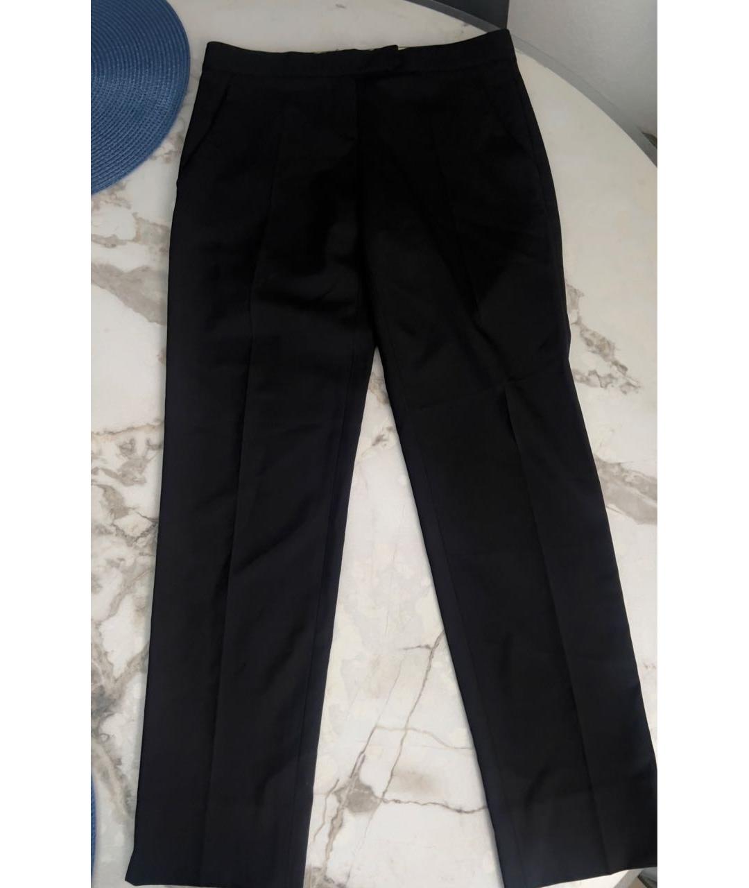 THEORY Черные полиэстеровые прямые брюки, фото 6