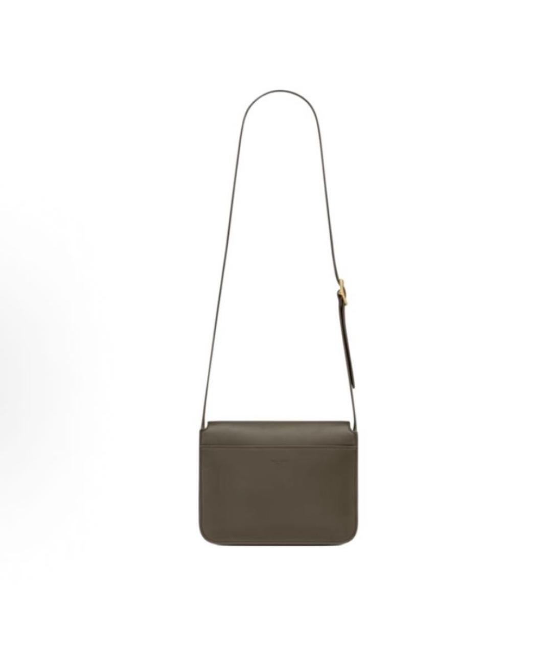 SAINT LAURENT Хаки кожаная сумка через плечо, фото 5