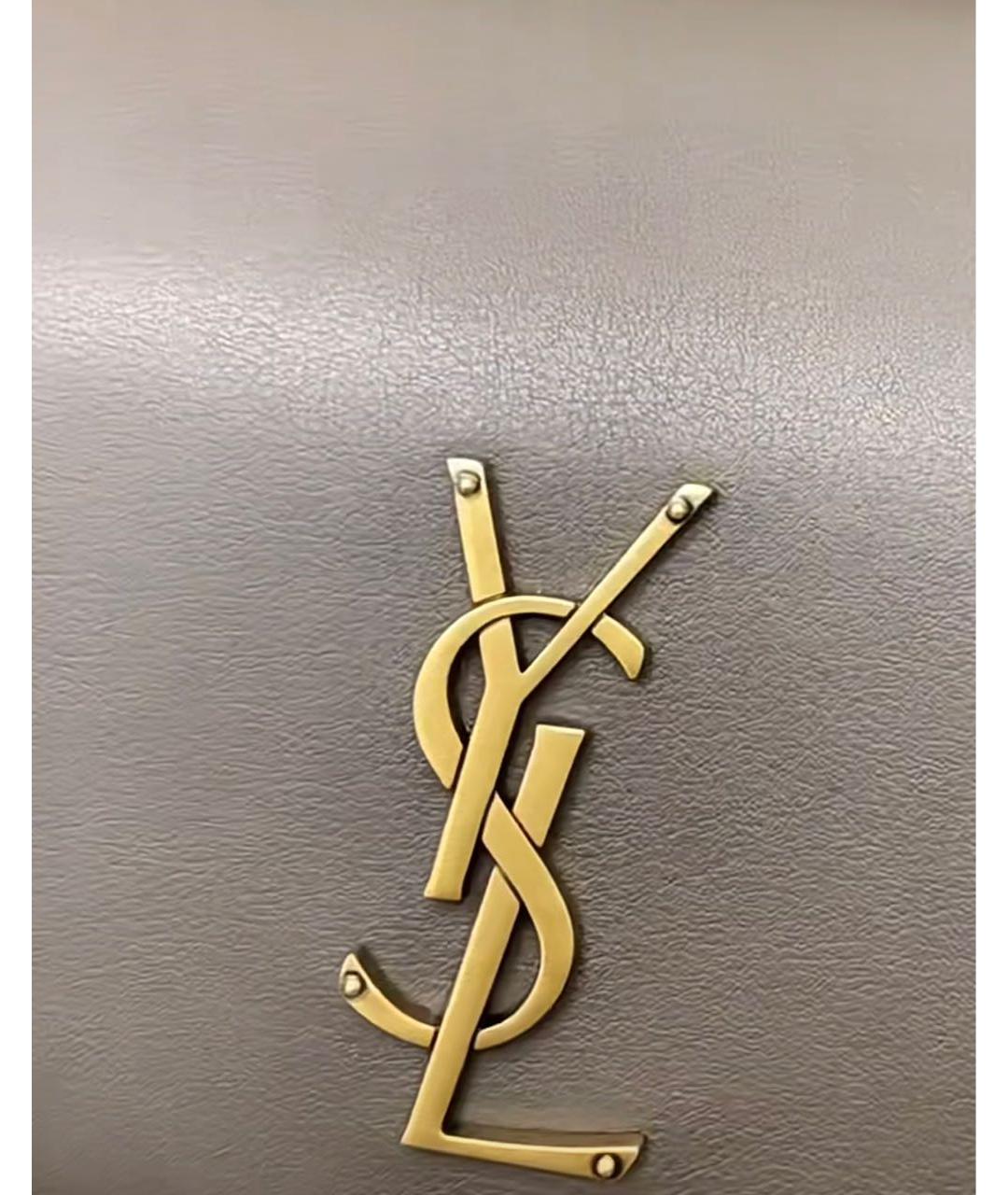 SAINT LAURENT Хаки кожаная сумка через плечо, фото 8