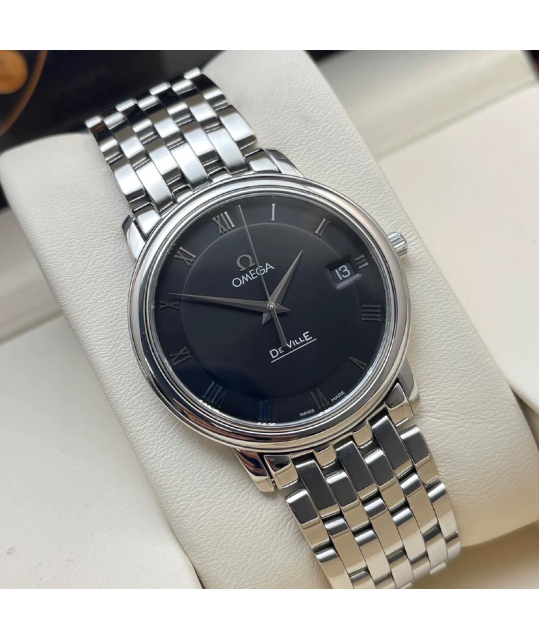 OMEGA Серебряные металлические часы, фото 3