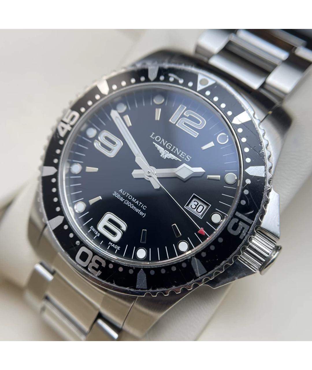 LONGINES Черные металлические часы, фото 2