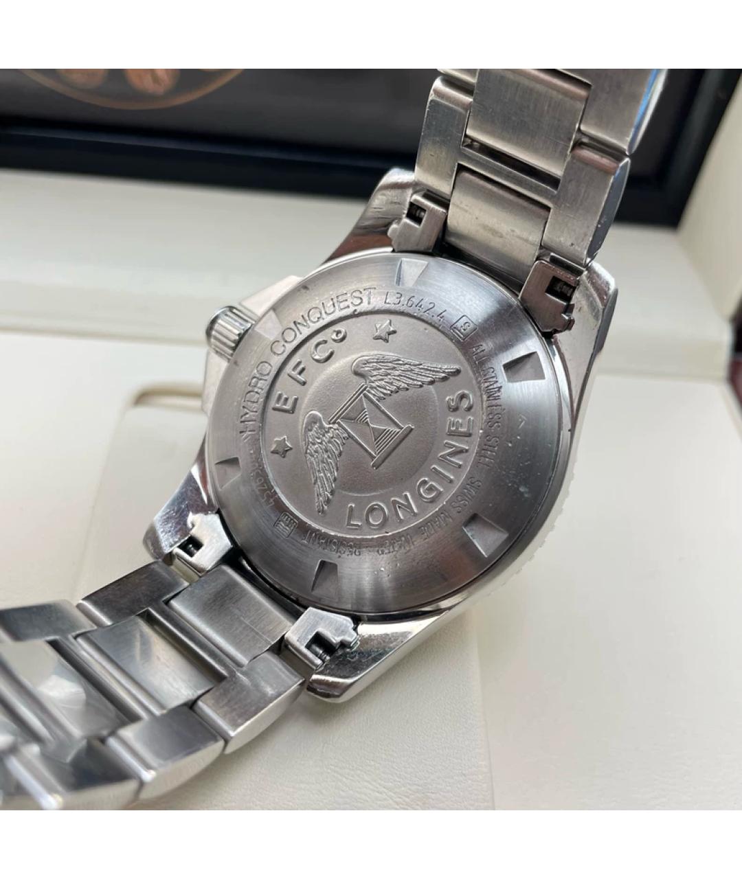 LONGINES Черные металлические часы, фото 4