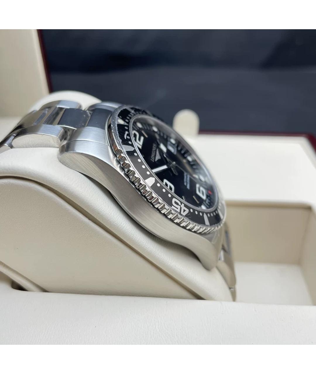 LONGINES Черные металлические часы, фото 6