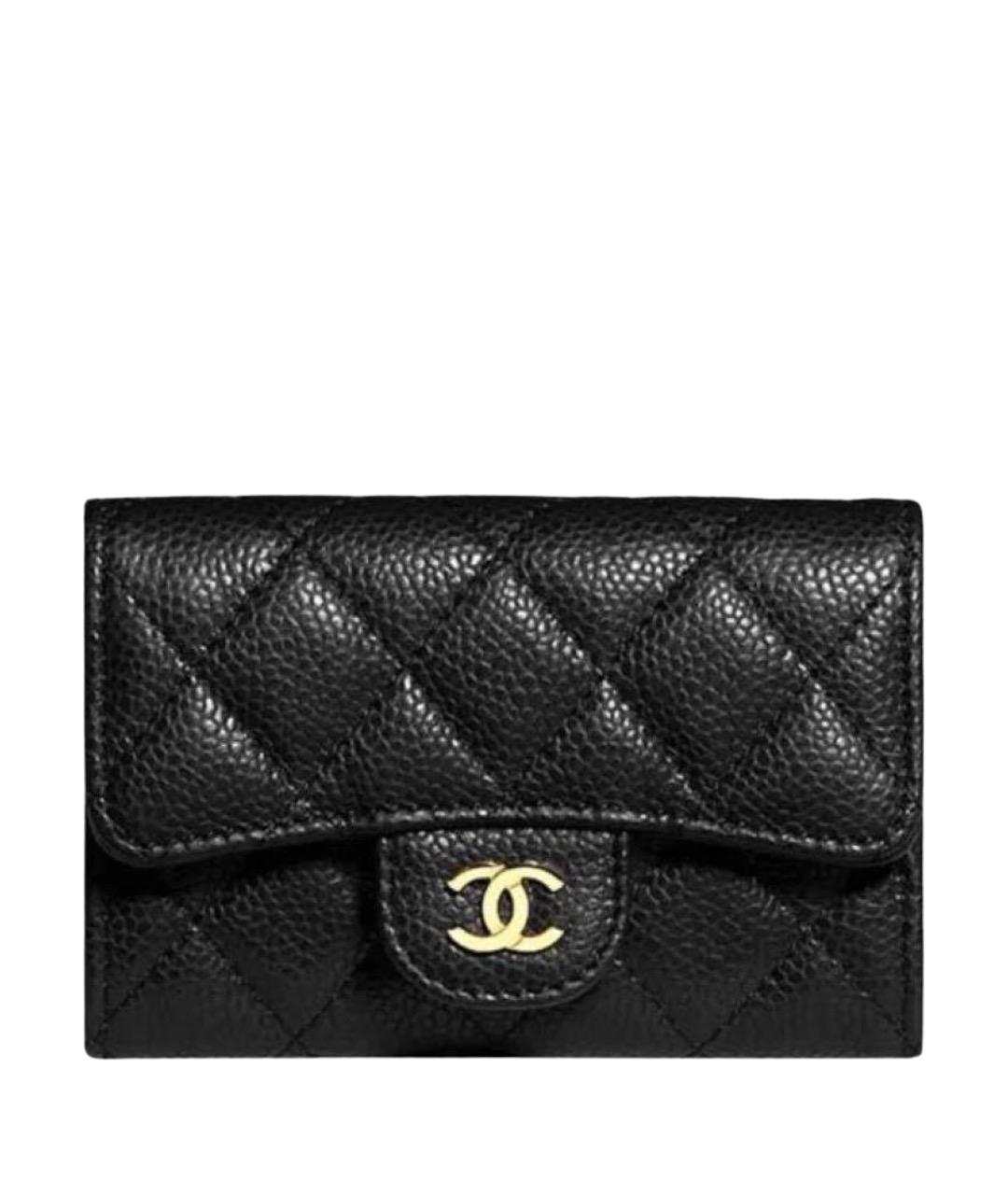 CHANEL Черный кожаный кошелек, фото 1