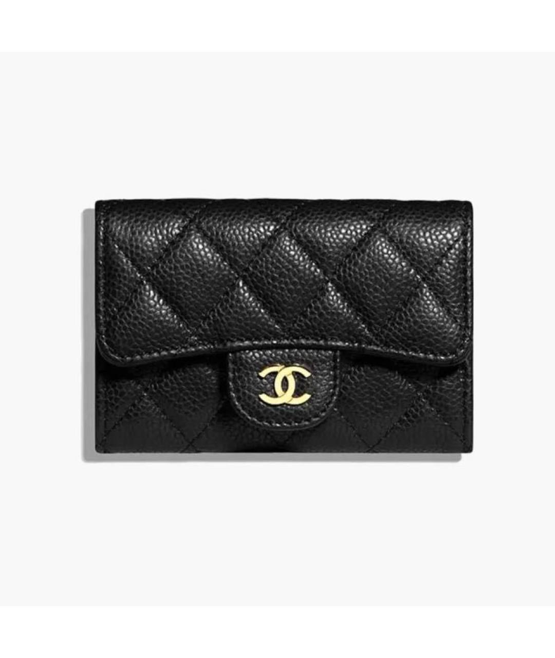 CHANEL Черный кожаный кошелек, фото 3