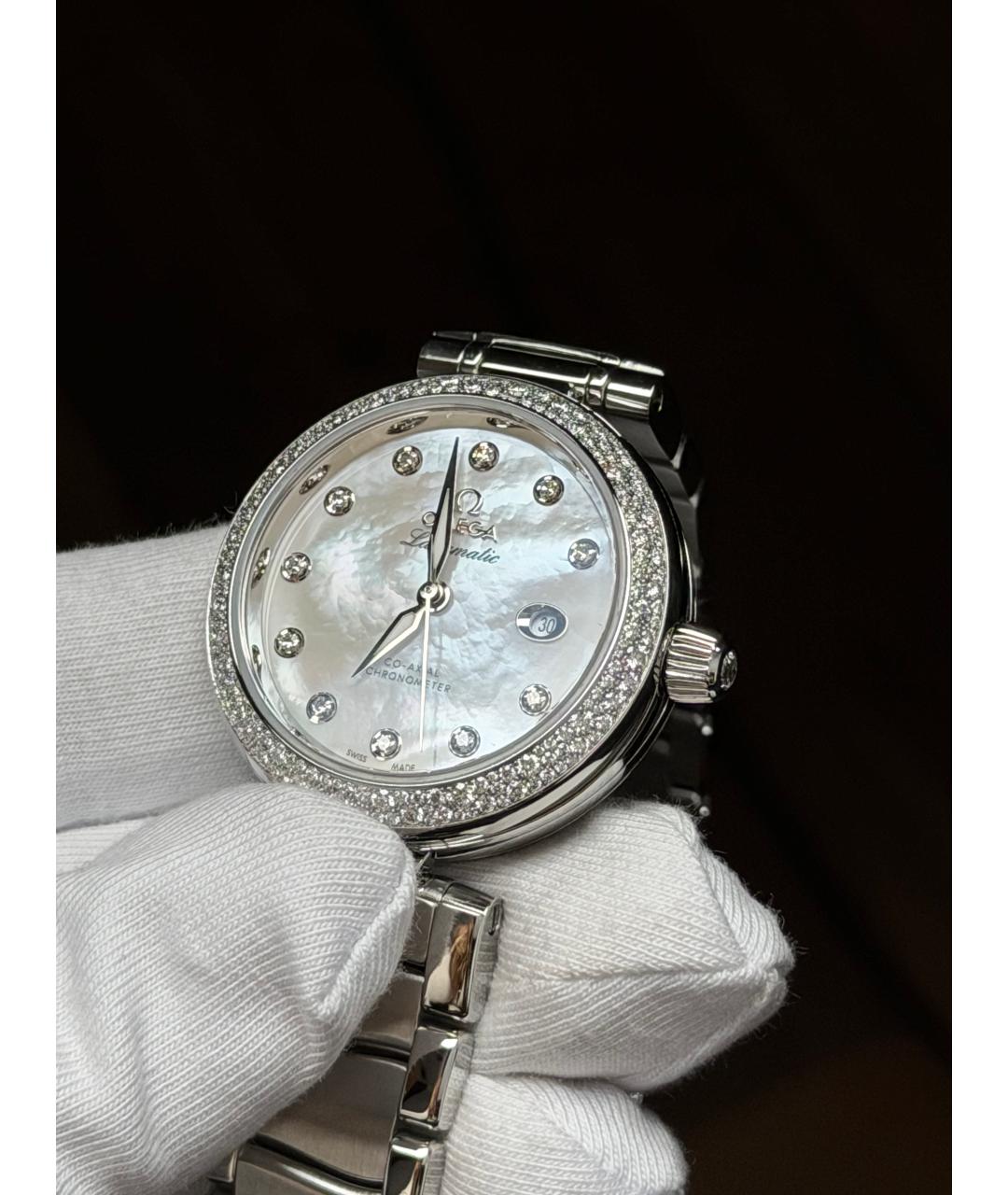 OMEGA Белые часы, фото 3