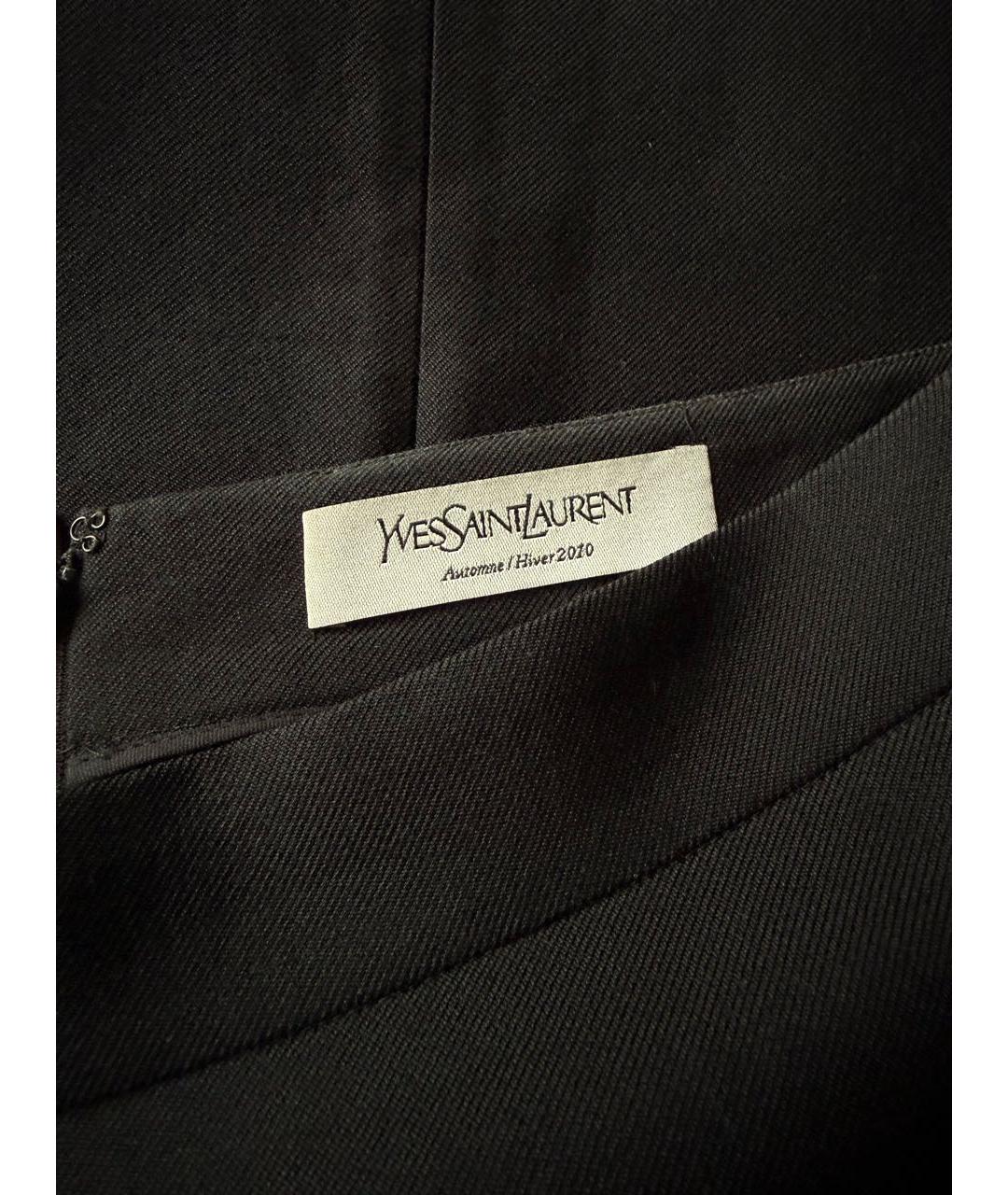 YVES SAINT LAURENT BEAUTY Черная шерстяная юбка миди, фото 2