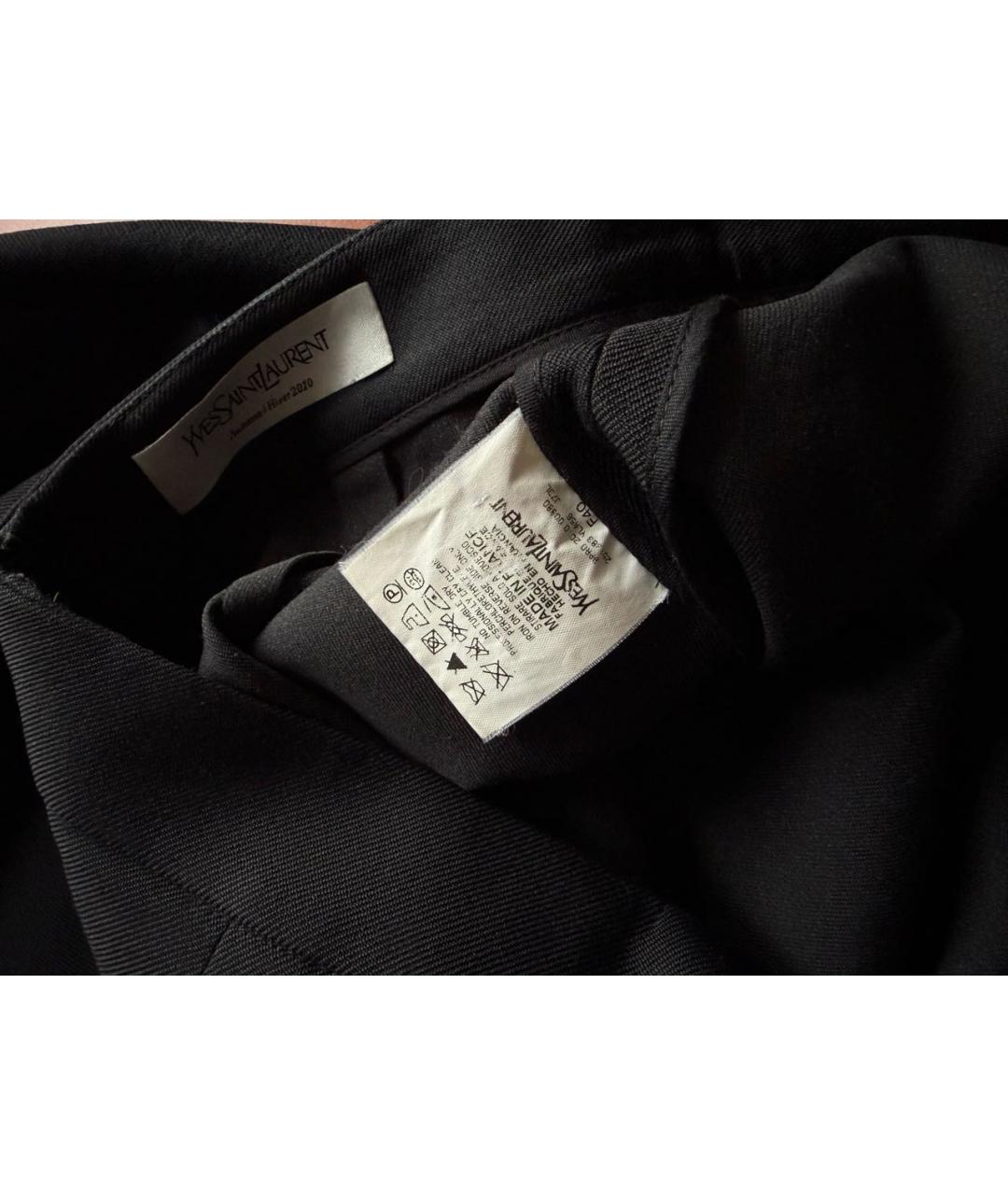 YVES SAINT LAURENT BEAUTY Черная шерстяная юбка миди, фото 3