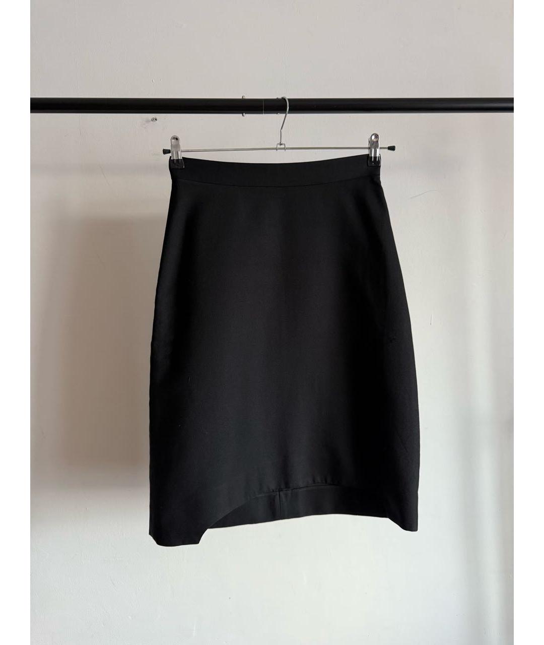 YVES SAINT LAURENT BEAUTY Черная шерстяная юбка миди, фото 8