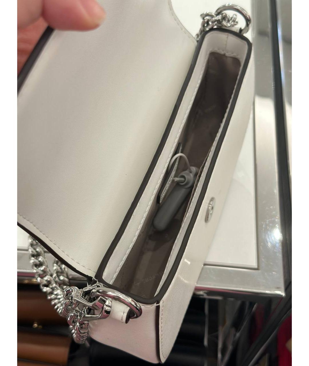 MICHAEL KORS Белая кожаная сумка через плечо, фото 7