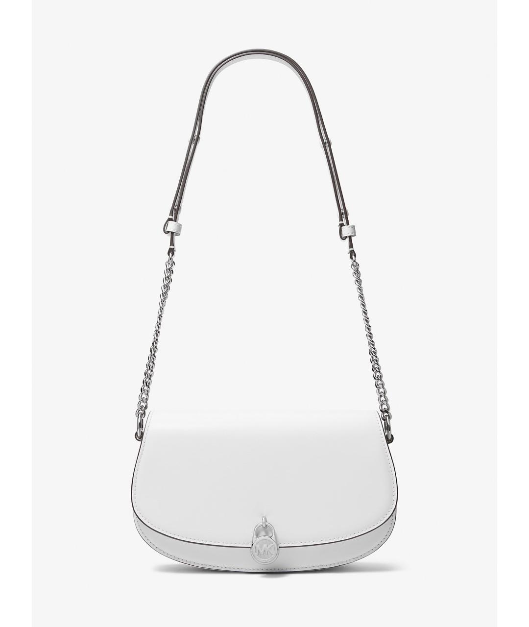 MICHAEL KORS Белая кожаная сумка через плечо, фото 4