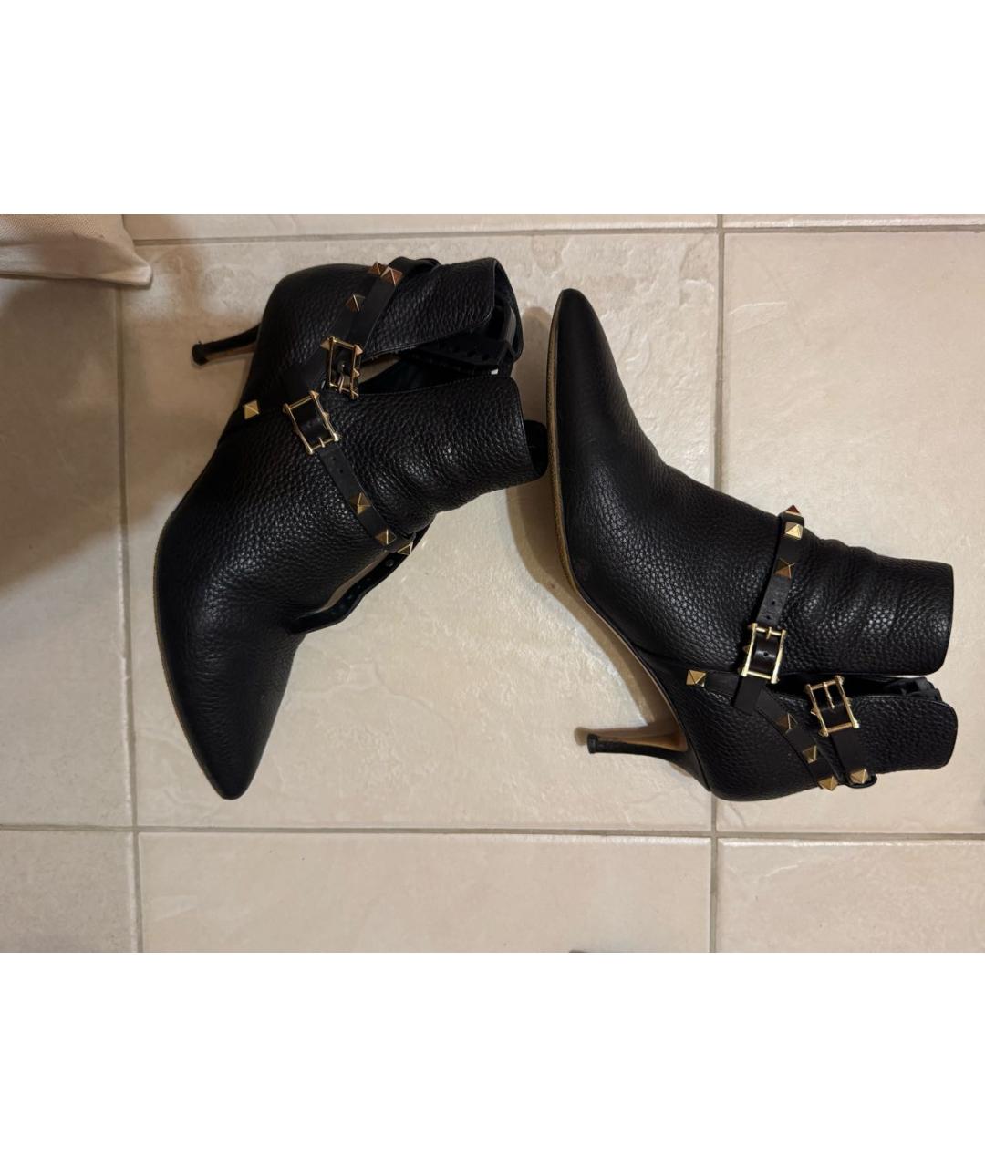 VALENTINO Черные кожаные ботильоны, фото 2