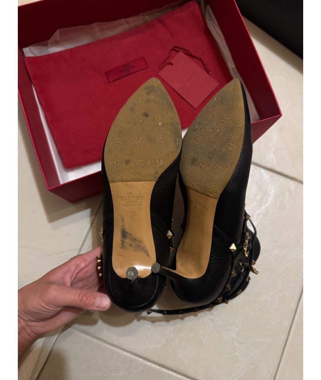 VALENTINO Черные кожаные ботильоны, фото 3