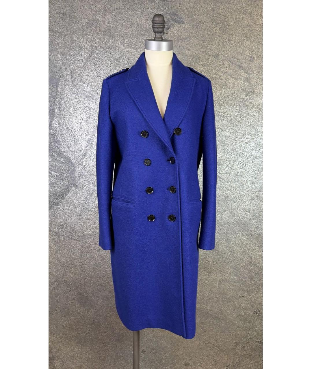 BURBERRY Синее шерстяное пальто, фото 9