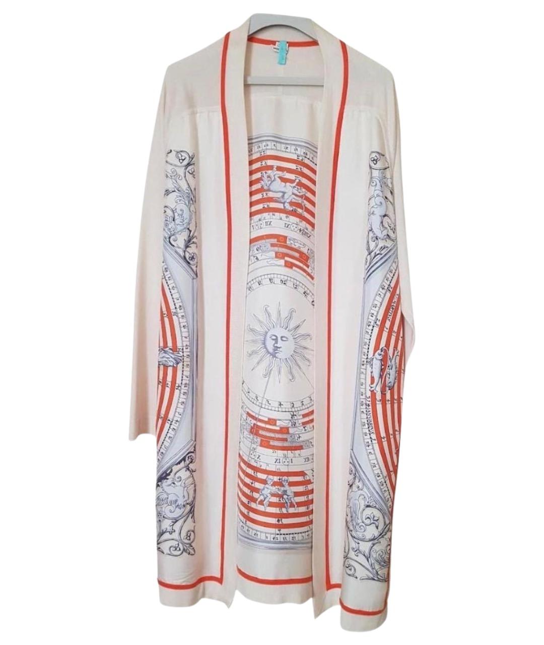 HERMES Белый шелковый кардиган, фото 1