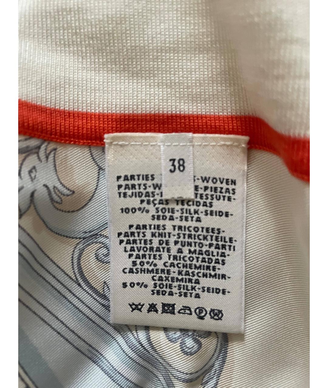 HERMES Белый шелковый кардиган, фото 5