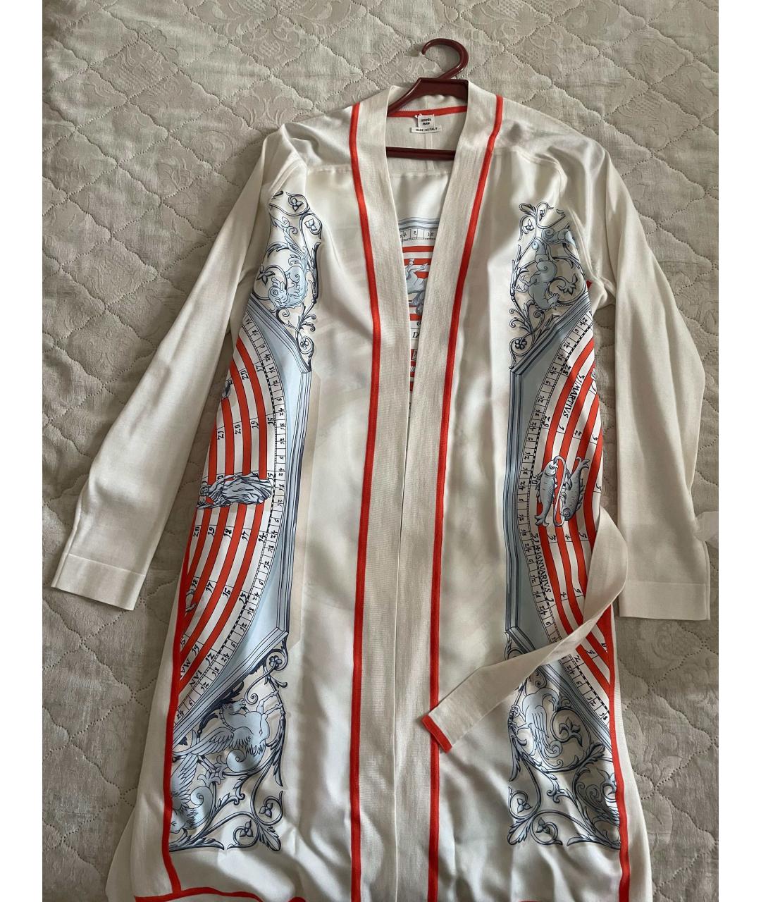 HERMES Белый шелковый кардиган, фото 4