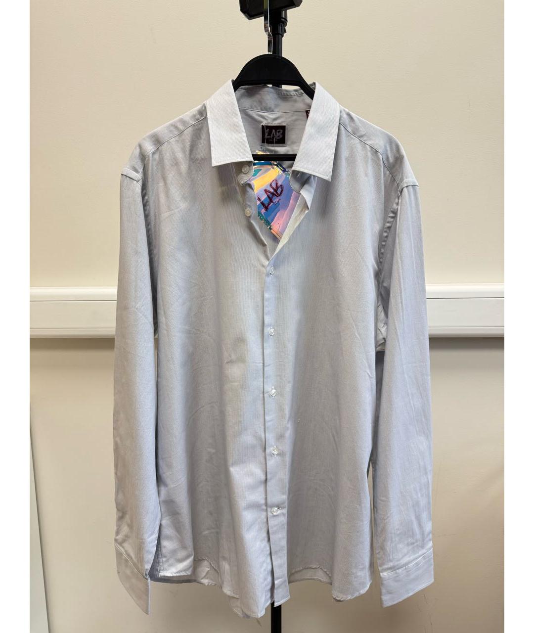 PAL ZILERI Серая хлопковая классическая рубашка, фото 2
