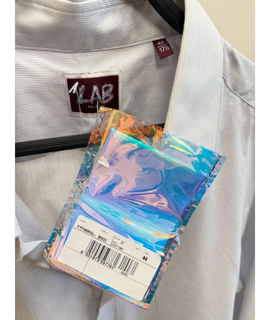 PAL ZILERI Серая хлопковая классическая рубашка, фото 4