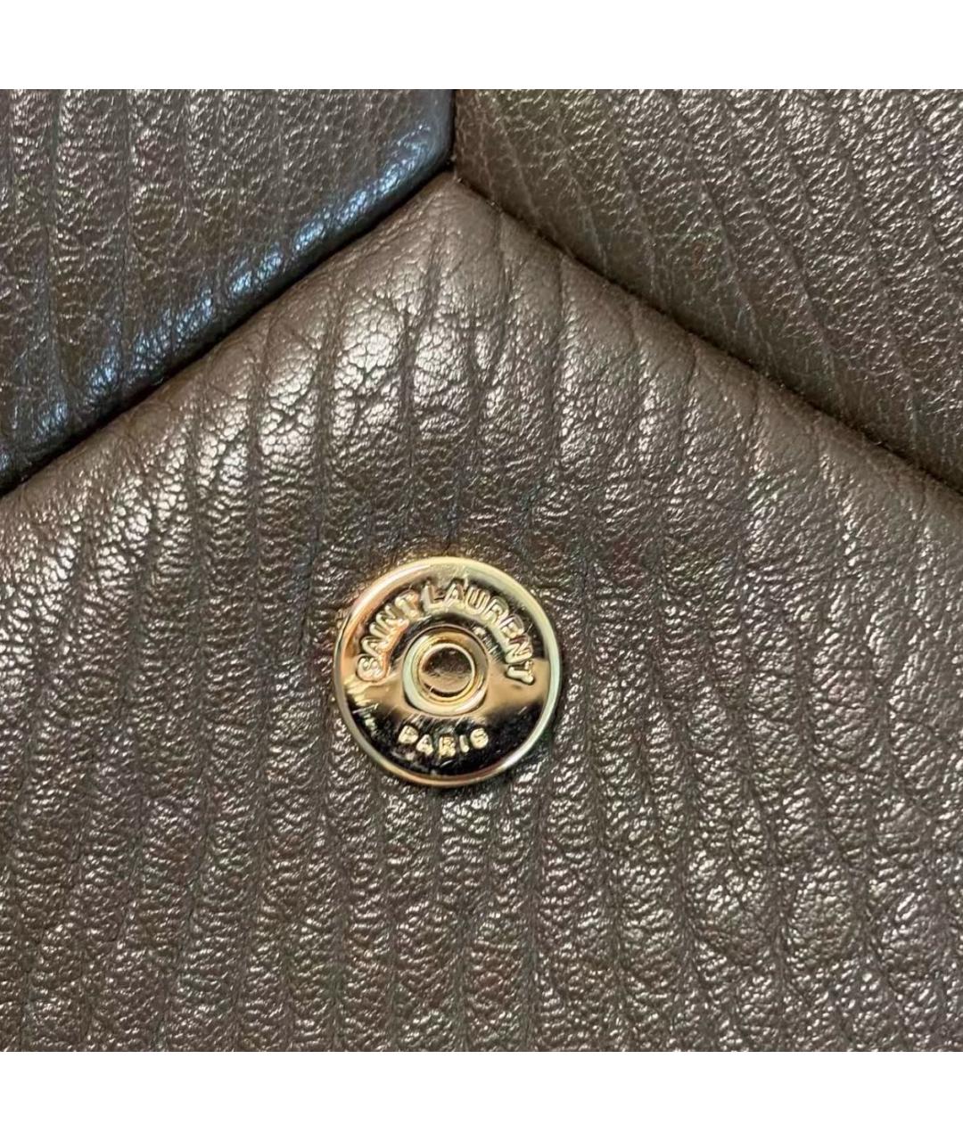 SAINT LAURENT Хаки кожаная сумка через плечо, фото 8