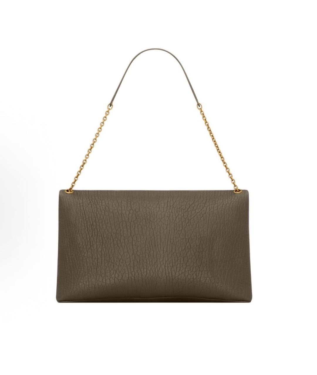 SAINT LAURENT Хаки кожаная сумка через плечо, фото 3