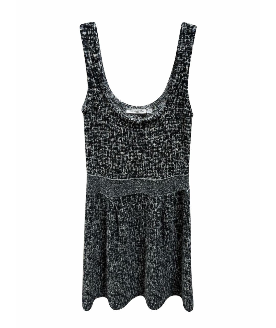 CHRISTIAN DIOR Серое шерстяное повседневное платье, фото 1