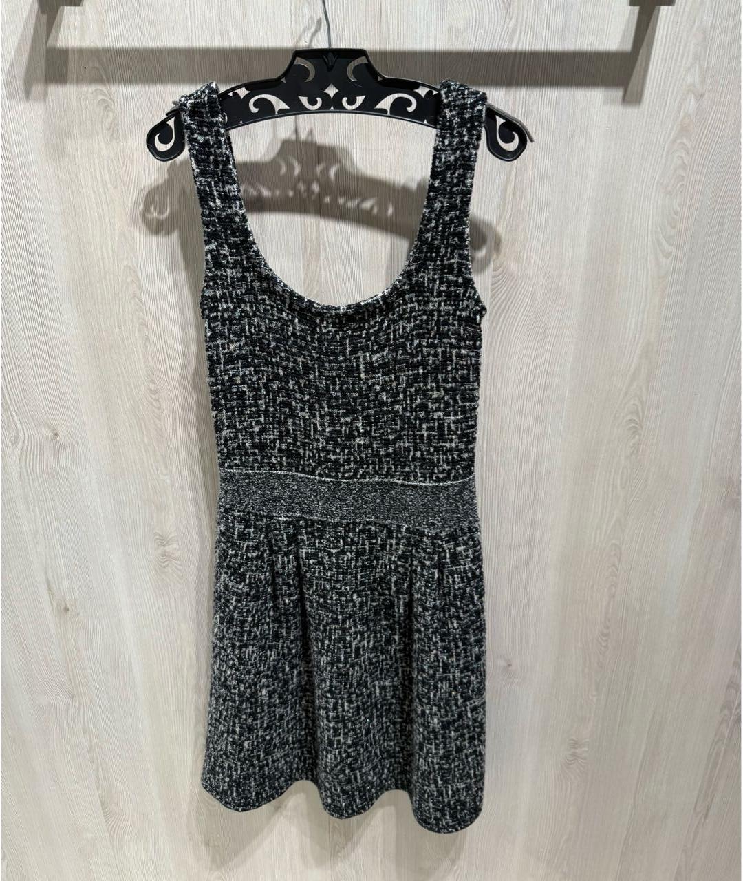 CHRISTIAN DIOR Серое шерстяное повседневное платье, фото 2