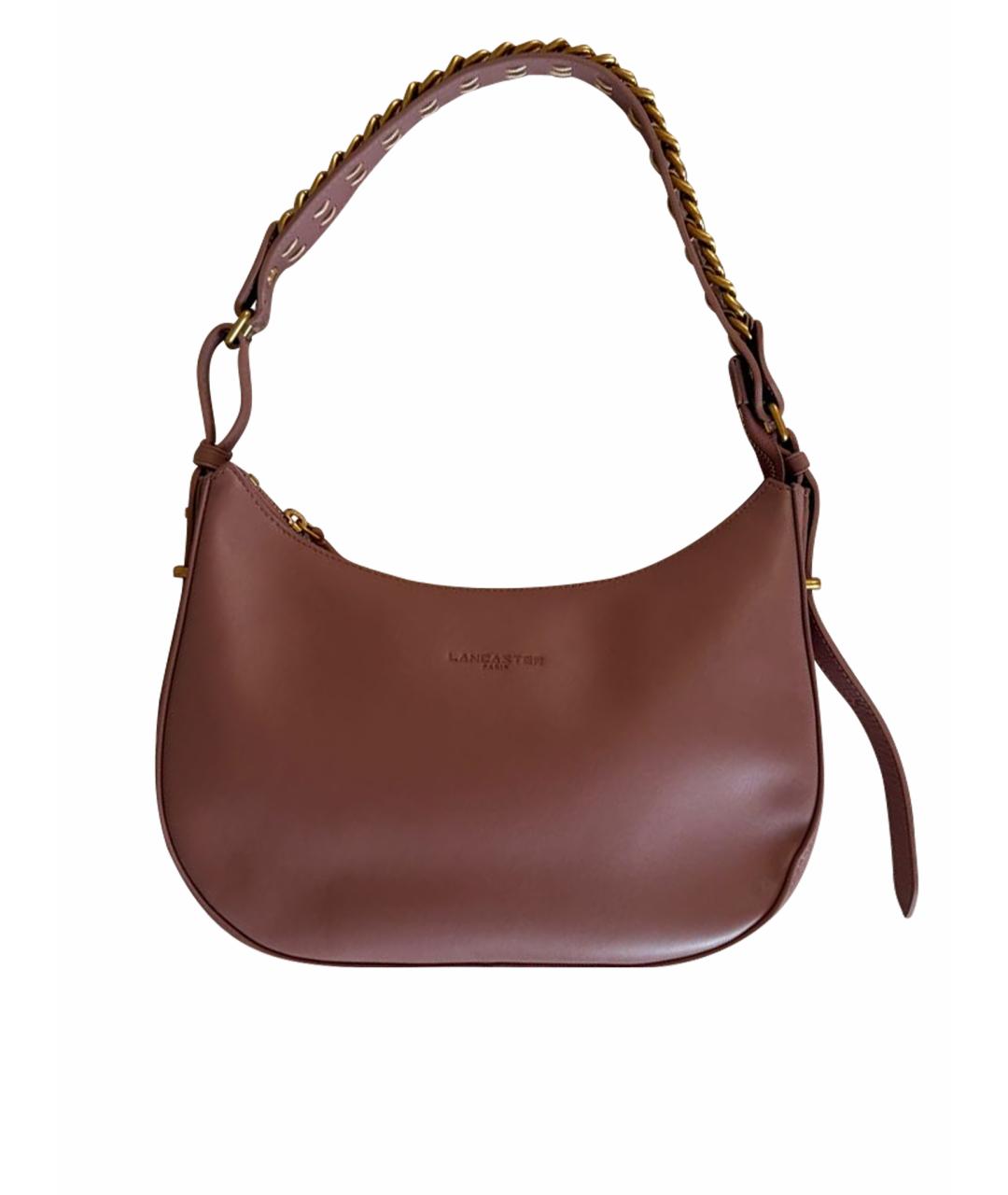 LANCASTER Розовая кожаная сумка через плечо, фото 1