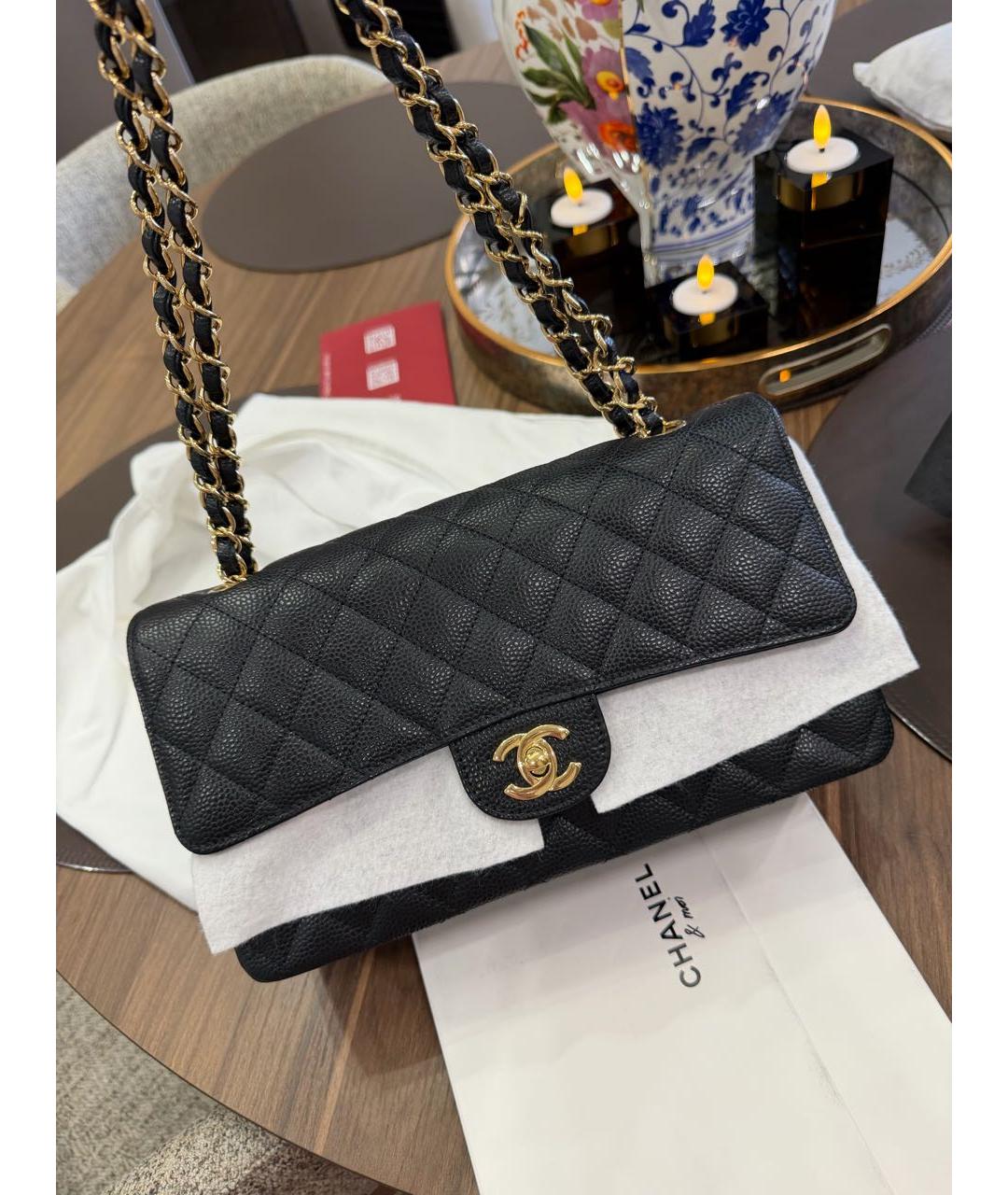 CHANEL Черная кожаная сумка через плечо, фото 4