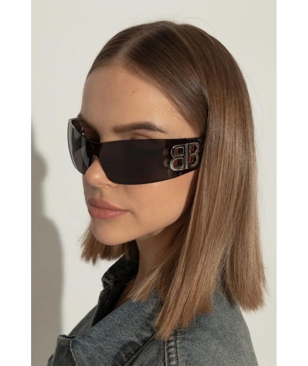 BALENCIAGA Черные пластиковые солнцезащитные очки, фото 3