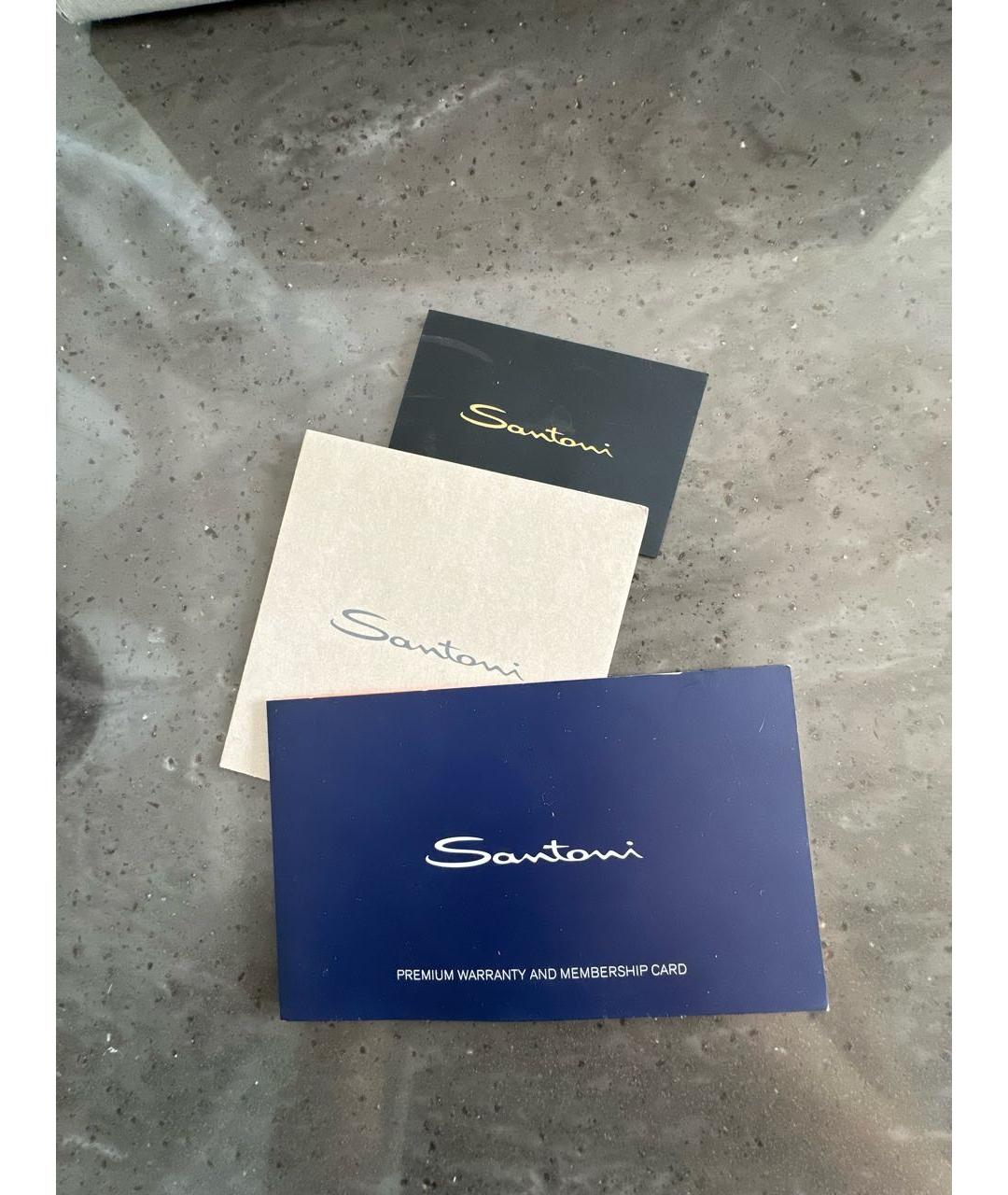 SANTONI Белые кожаные низкие кроссовки / кеды, фото 5