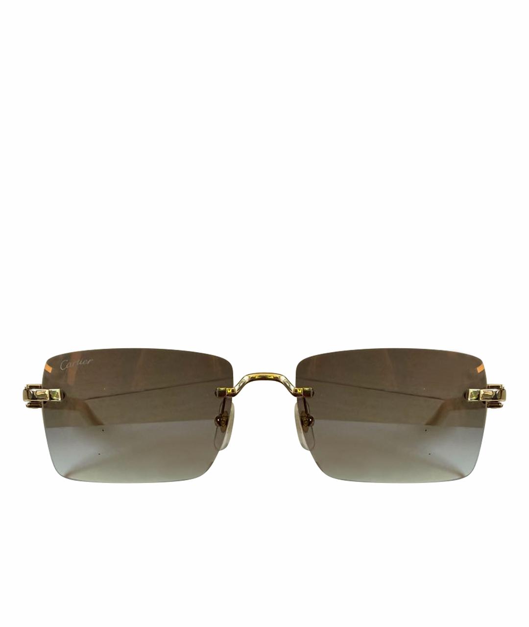 CARTIER Золотые металлические солнцезащитные очки, фото 1