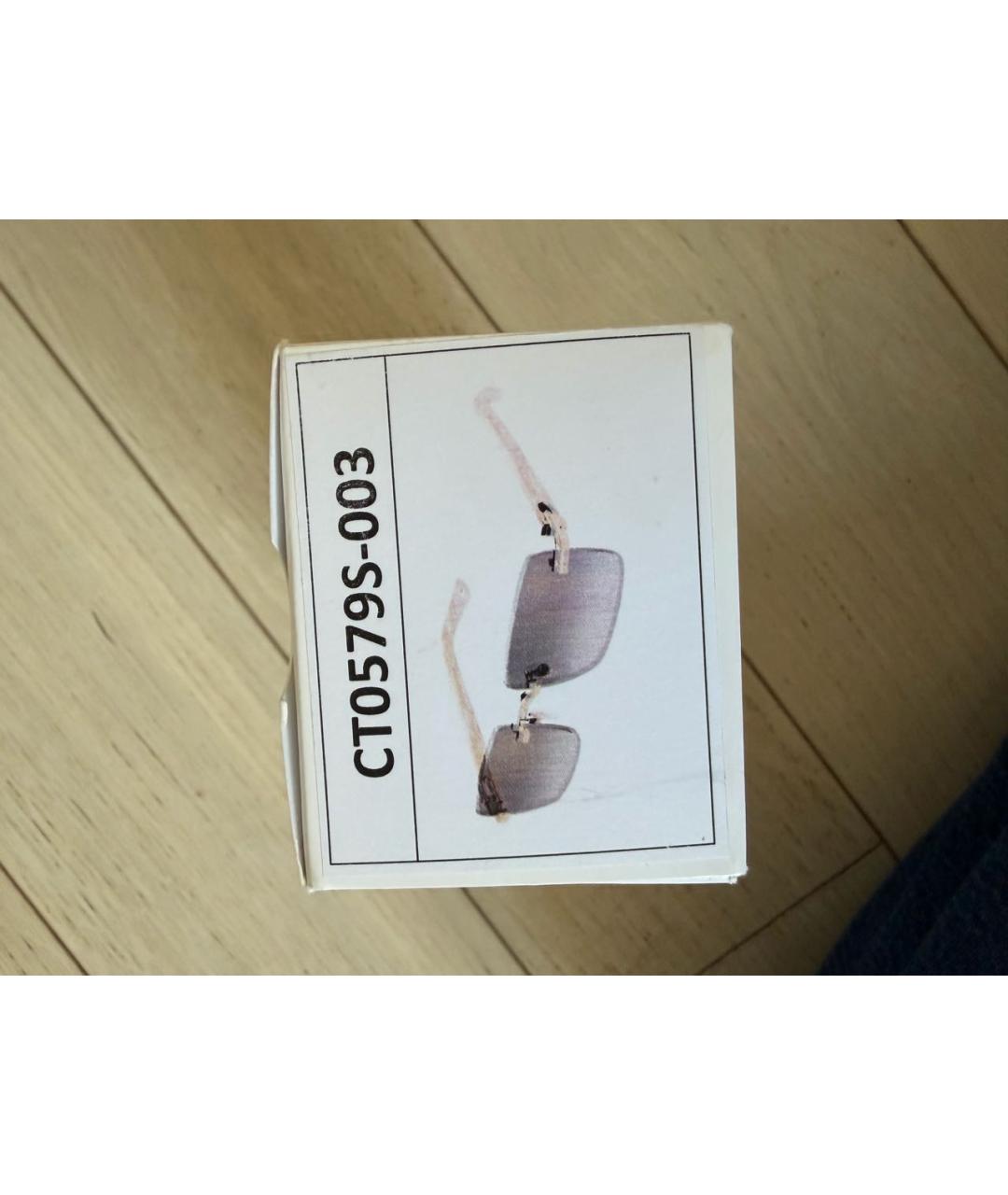 CARTIER Золотые металлические солнцезащитные очки, фото 3