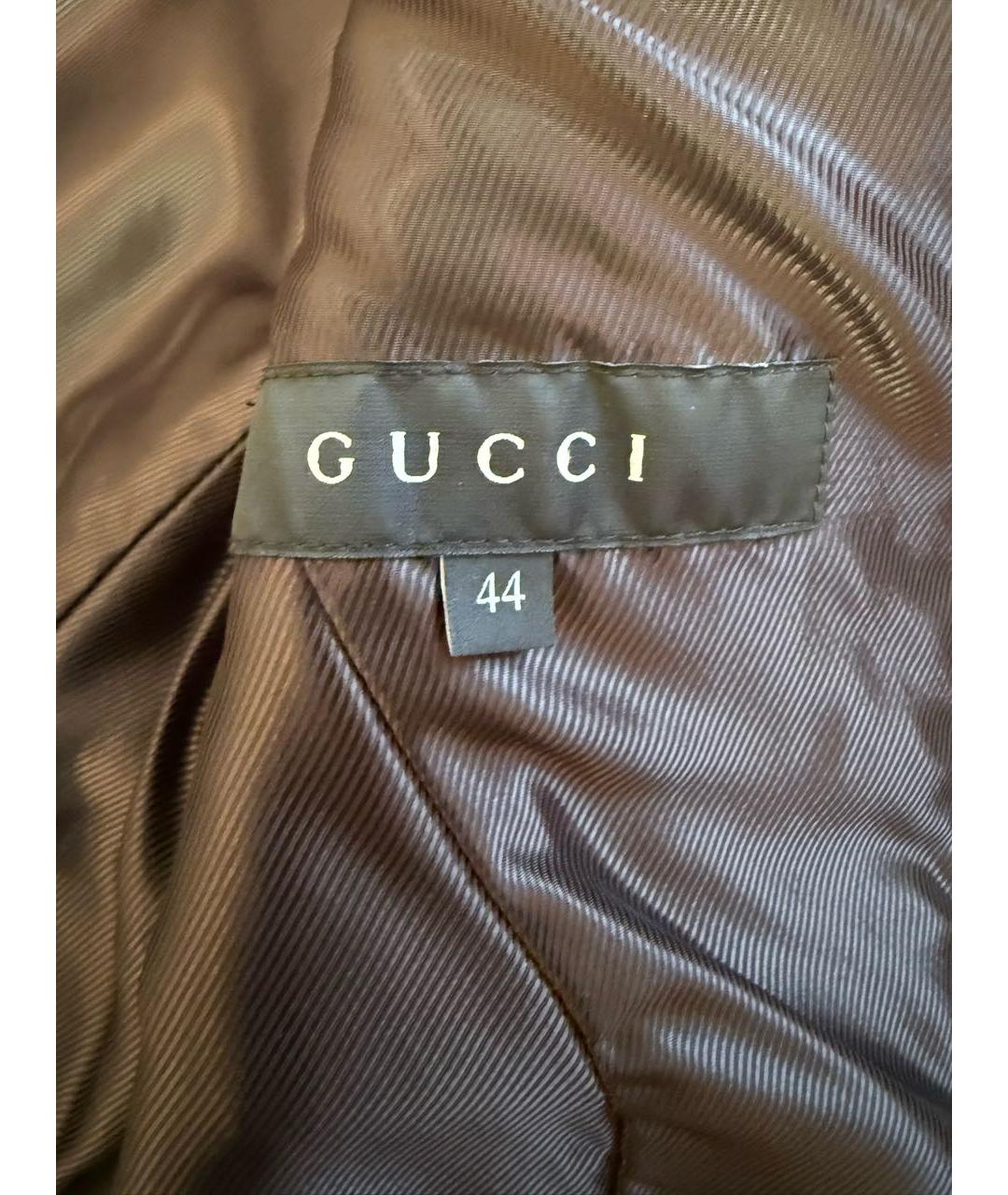 GUCCI Коричневое шерстяное пальто, фото 3