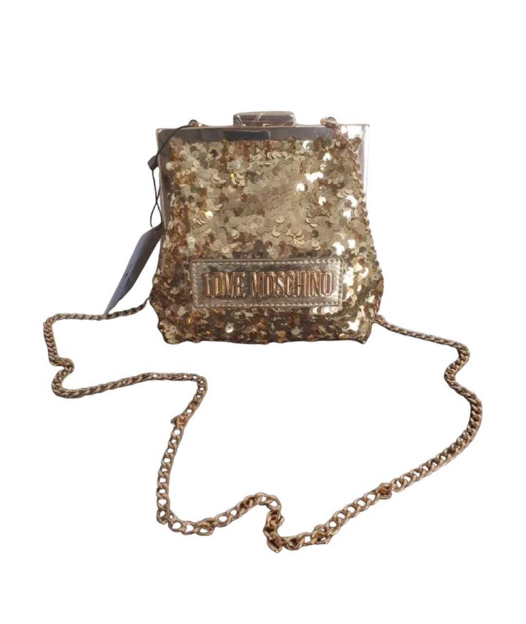 LOVE MOSCHINO Золотая сумка через плечо, фото 1
