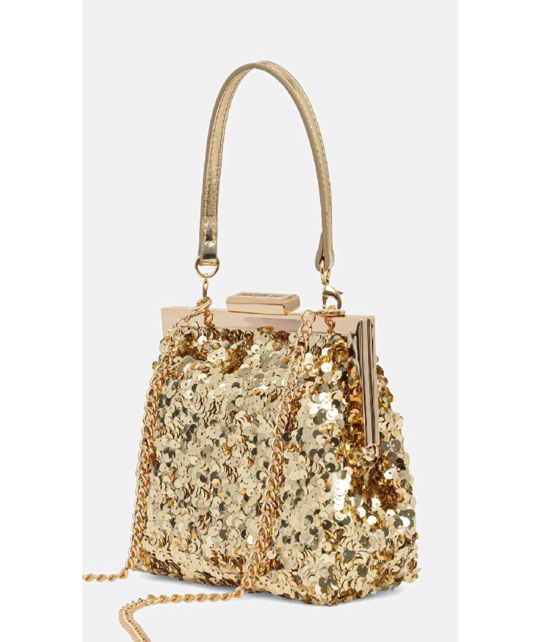 LOVE MOSCHINO Золотая сумка через плечо, фото 3