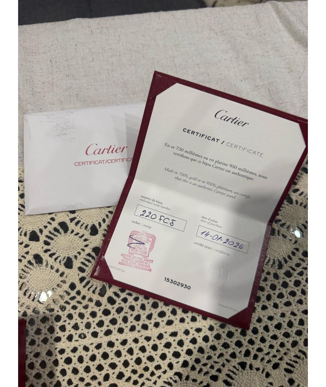 CARTIER Золотые серьги, фото 2