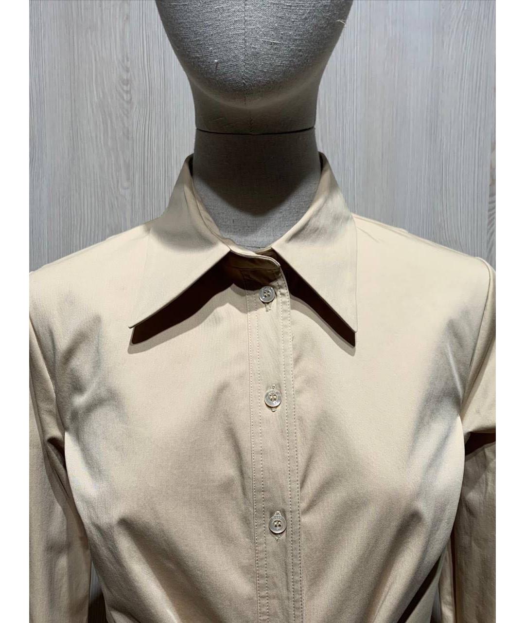 CHRISTIAN DIOR Бежевое хлопковое повседневное платье, фото 3