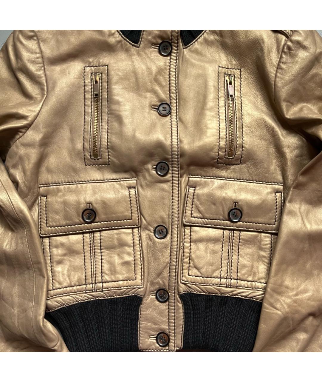 GUCCI Золотая кожаная куртка, фото 7