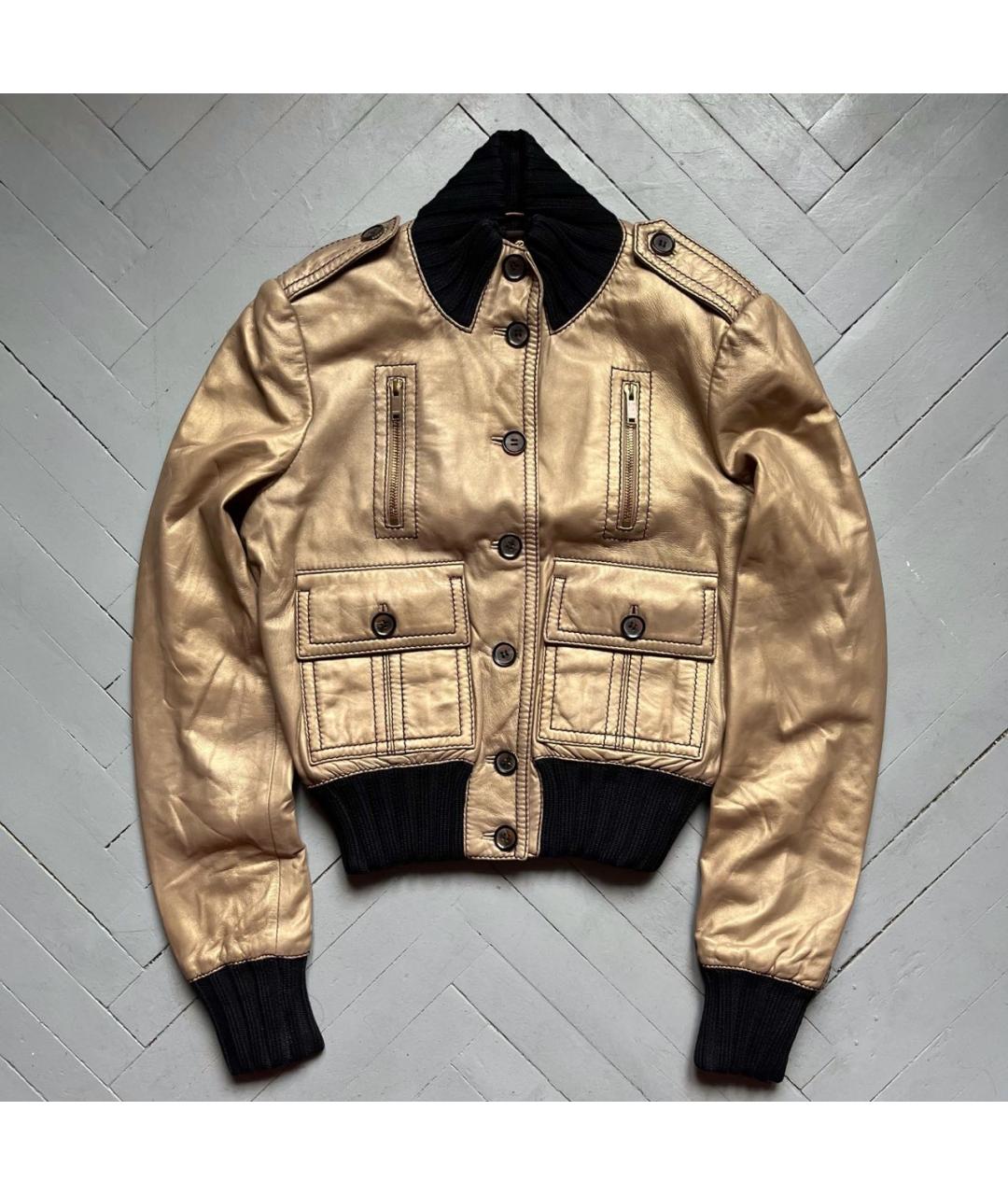 GUCCI Золотая кожаная куртка, фото 9