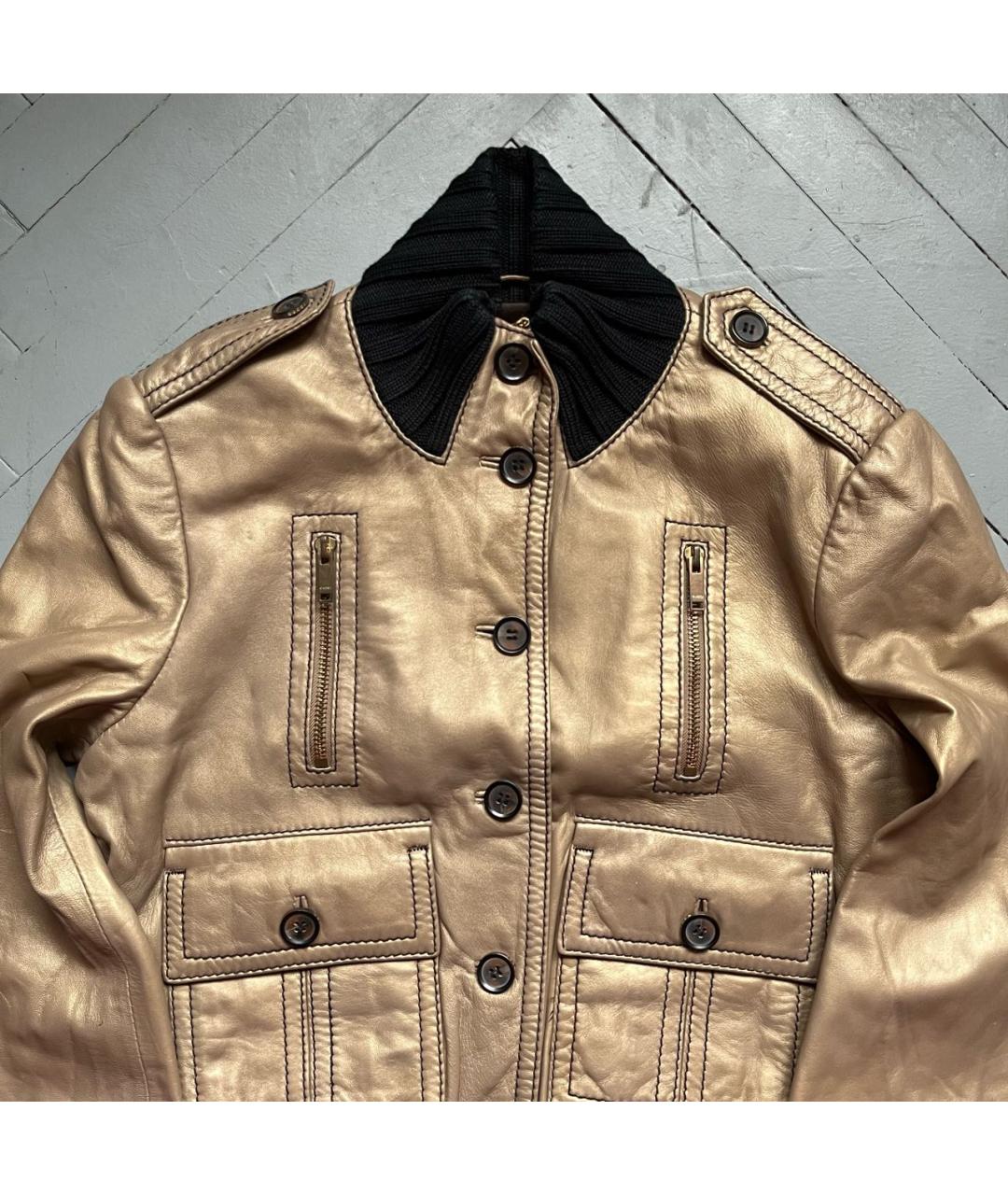 GUCCI Золотая кожаная куртка, фото 4