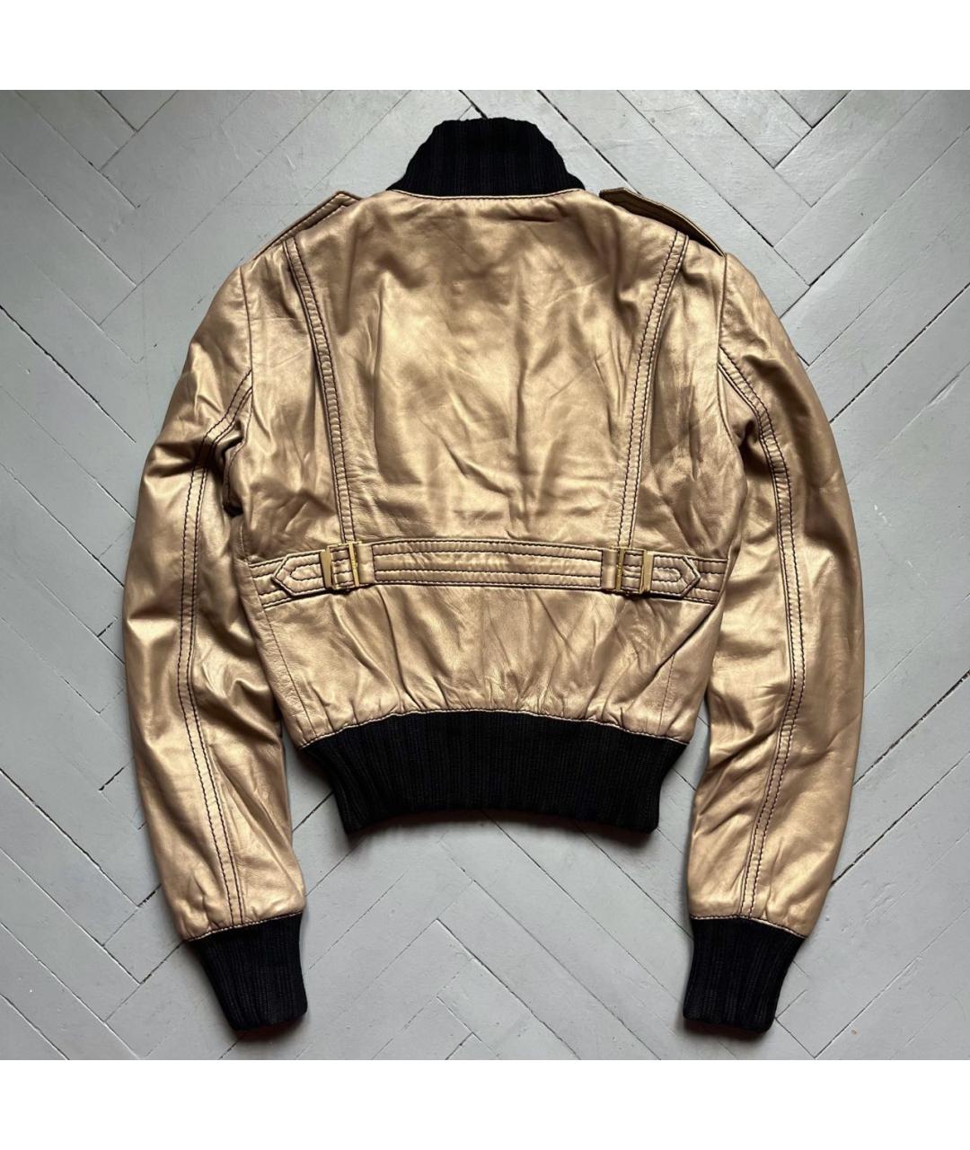 GUCCI Золотая кожаная куртка, фото 2