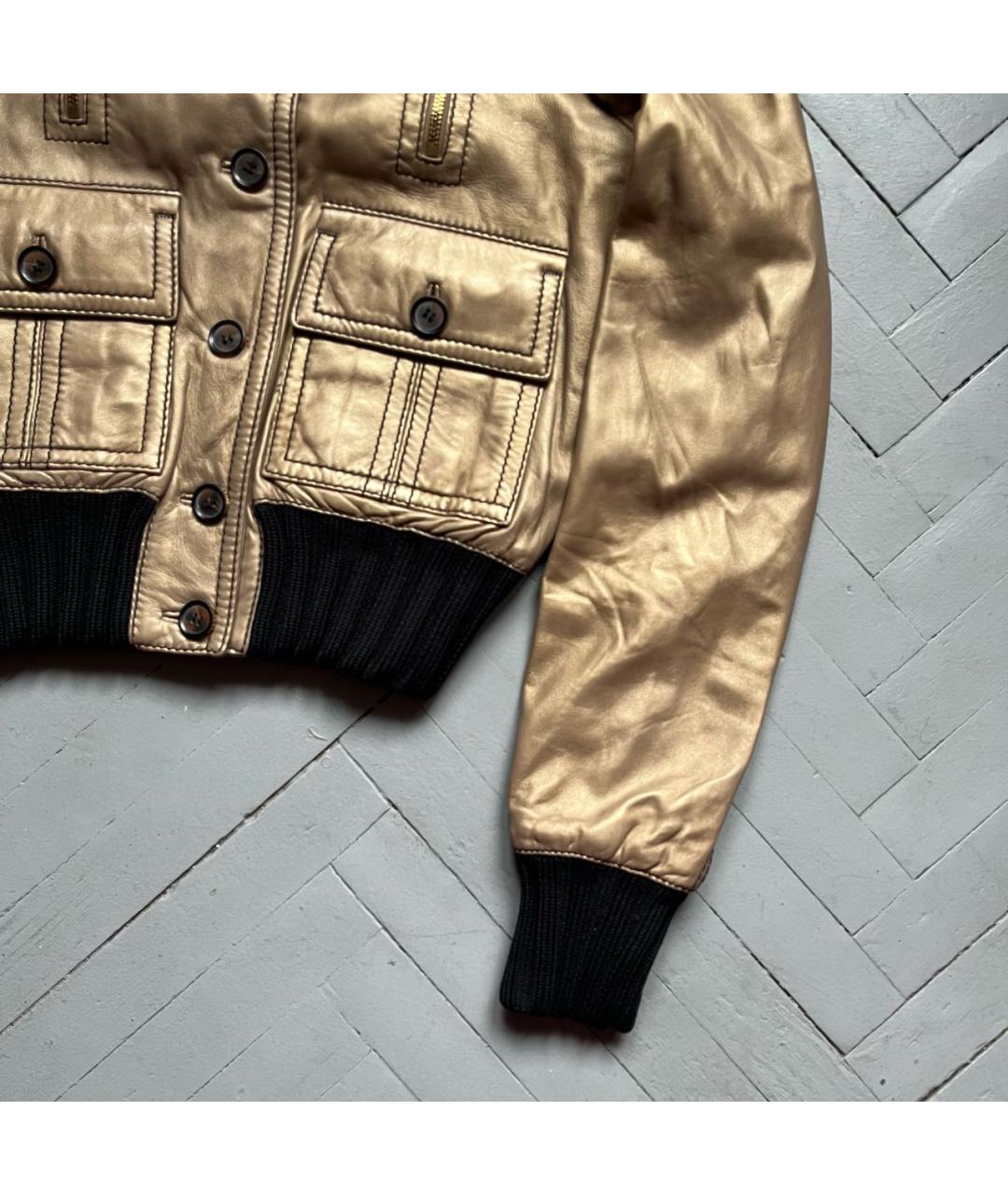GUCCI Золотая кожаная куртка, фото 5