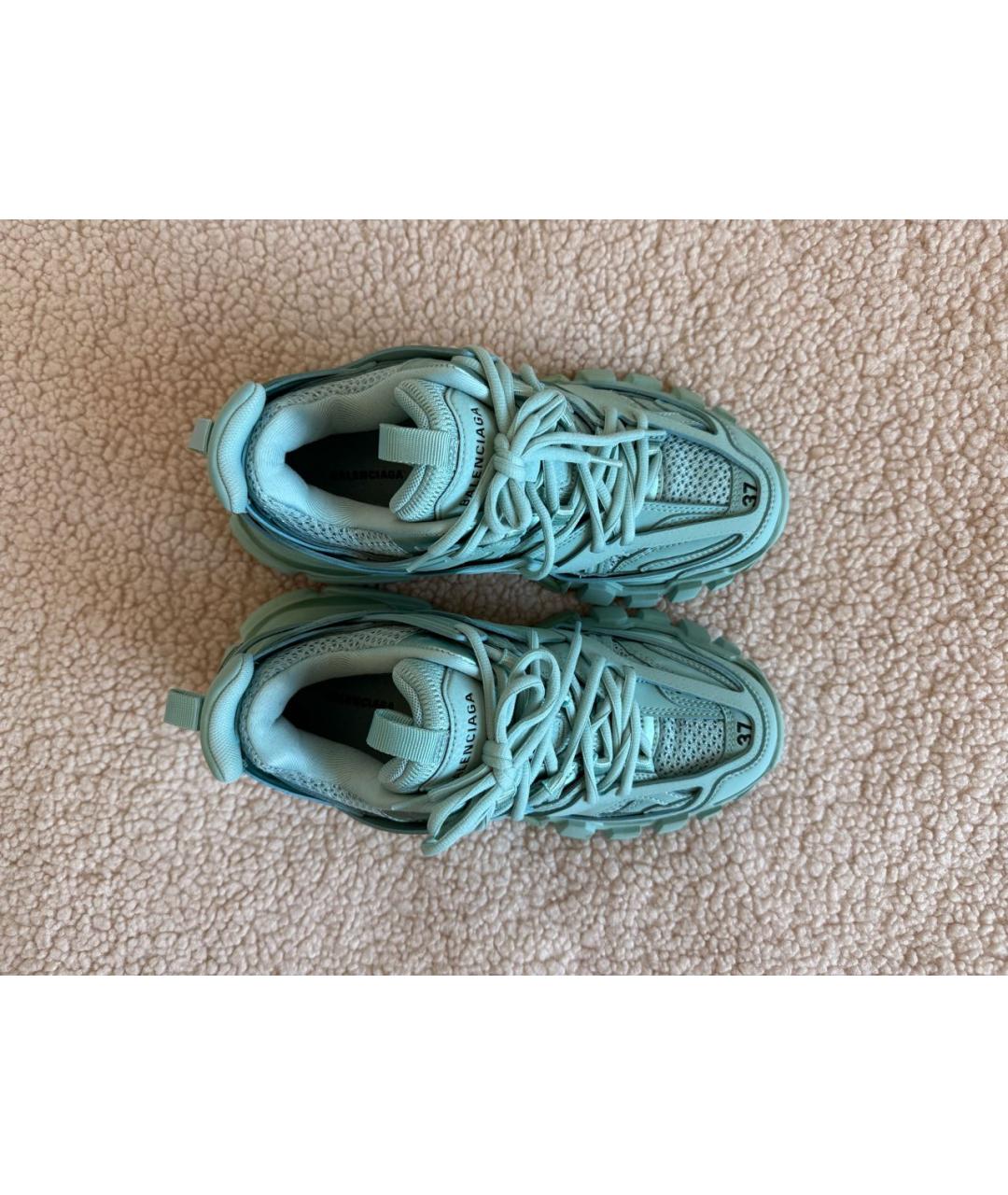 BALENCIAGA Бирюзовые кожаные кроссовки, фото 3