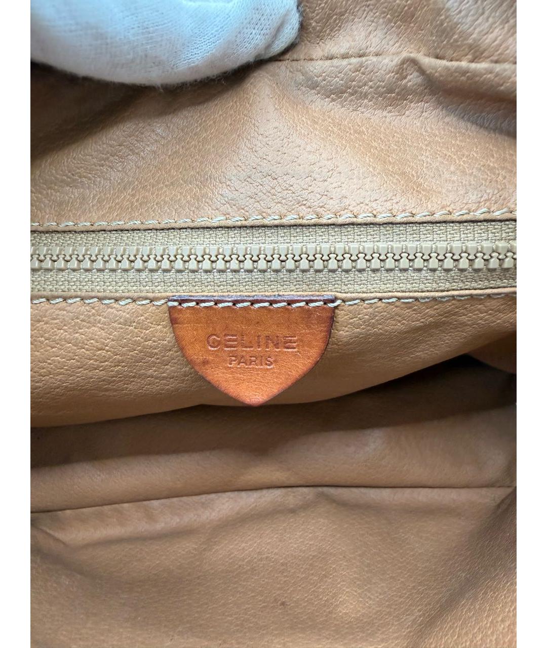 CELINE Коричневая кожаная сумка на плечо, фото 6