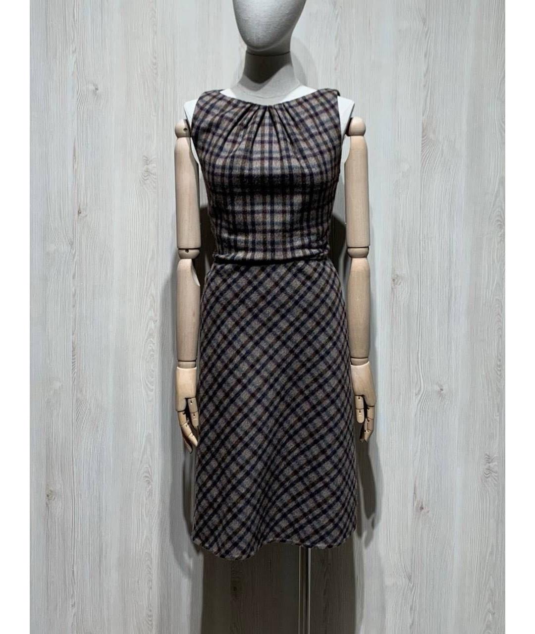 CHRISTIAN DIOR Коричневое шерстяное повседневное платье, фото 6