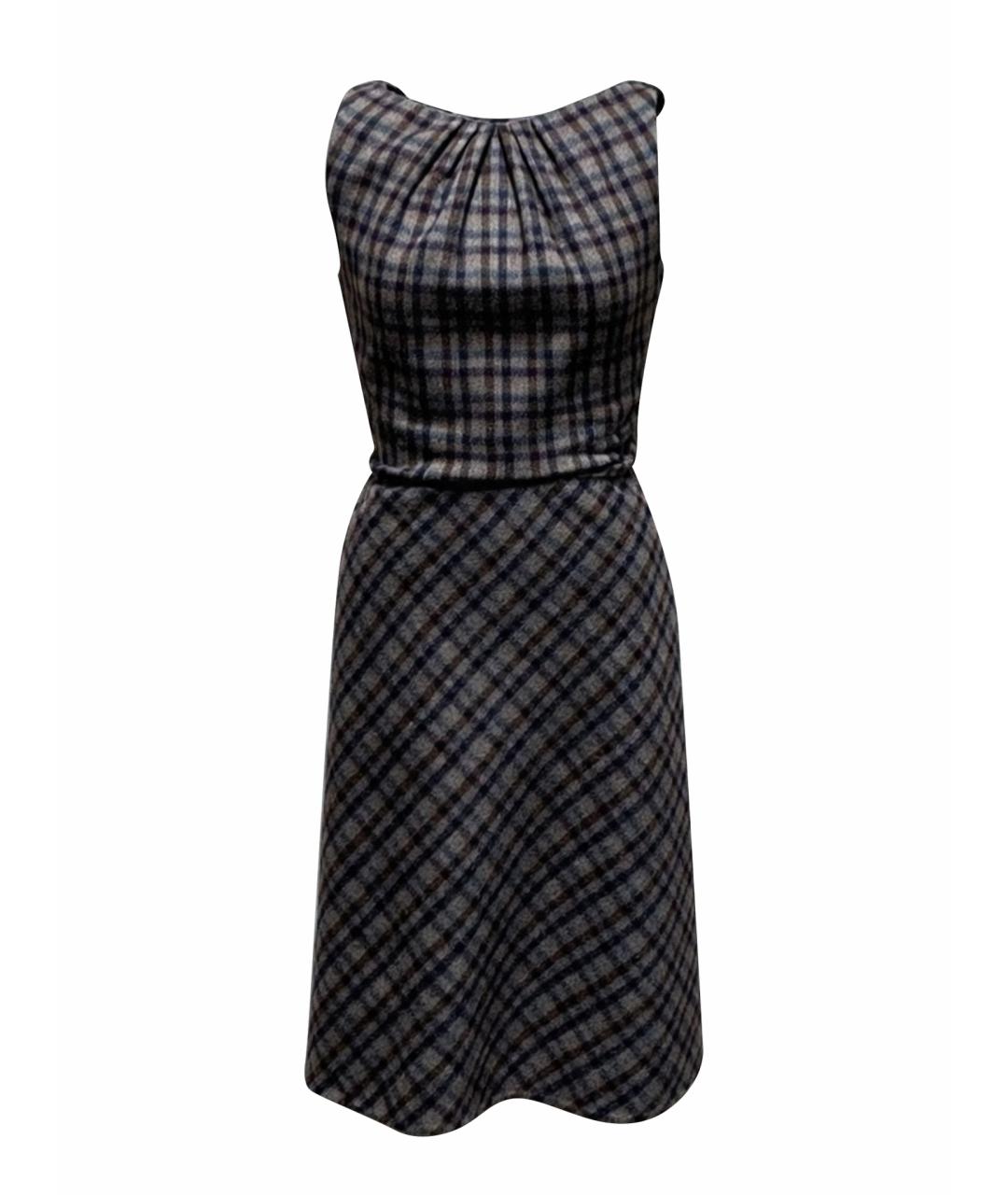 CHRISTIAN DIOR Коричневое шерстяное повседневное платье, фото 1