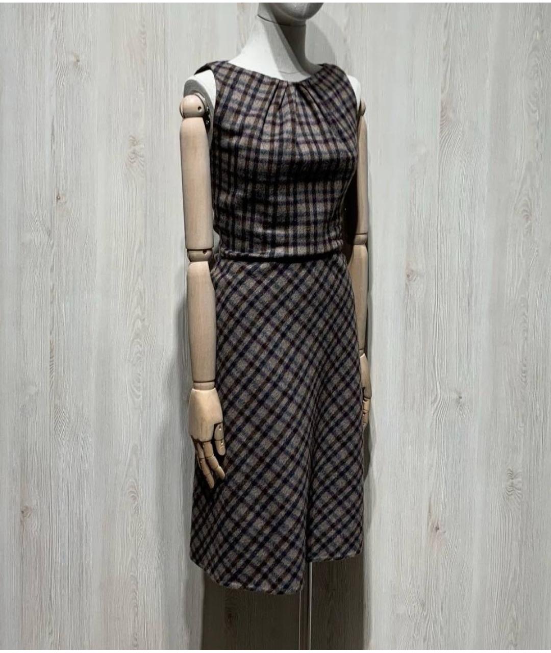 CHRISTIAN DIOR Коричневое шерстяное повседневное платье, фото 2