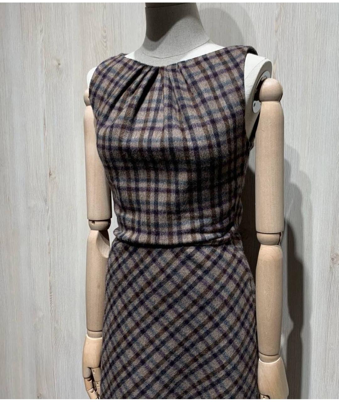 CHRISTIAN DIOR Коричневое шерстяное повседневное платье, фото 3